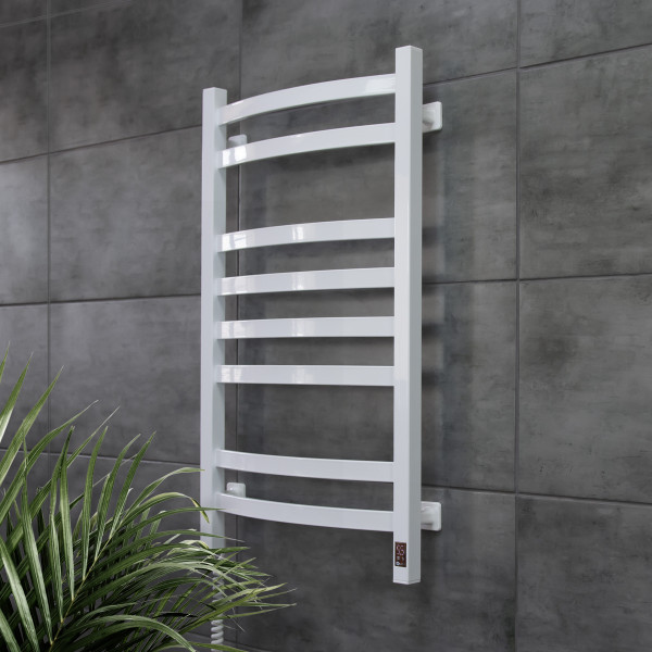 Electric Towel Rail WHITE NAVIN AVALON 480х800 Sensor left