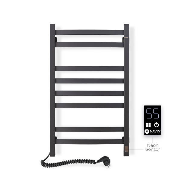 Electric Towel Rail BLACK NAVIN AVALON 480х800 Sensor left