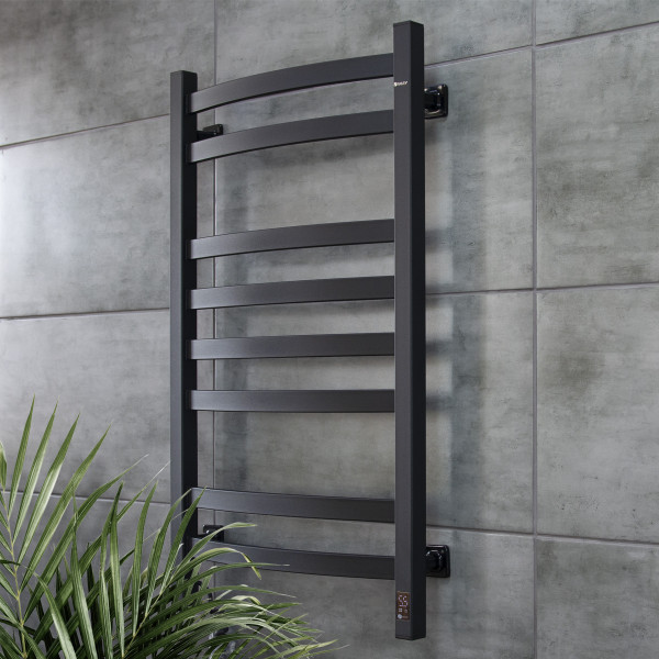 Electric Towel Rail BLACK NAVIN AVALON 480х800 Sensor left