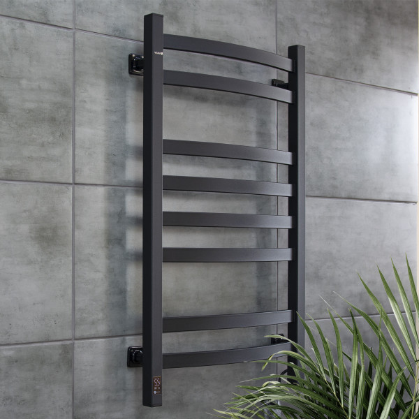 Electric Towel Rail BLACK NAVIN AVALON 480х800 Sensor right