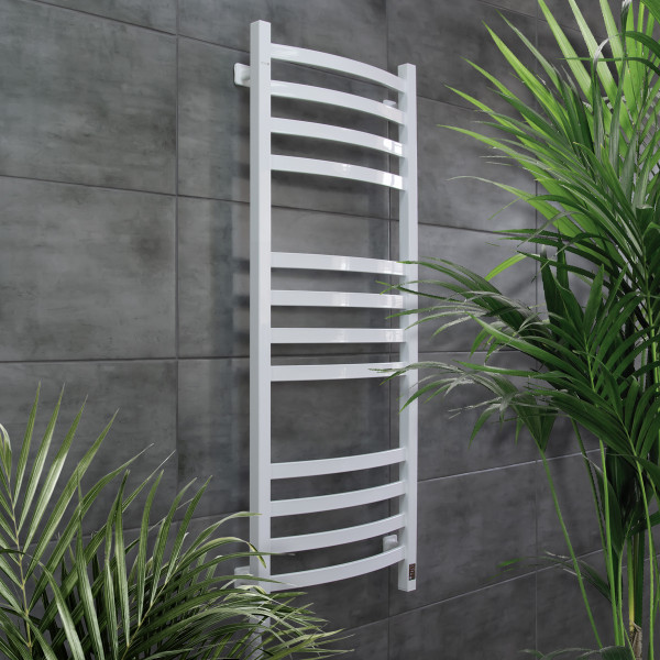 Electric Towel Rail WHITE NAVIN AVALON 480х1200 Sensor left