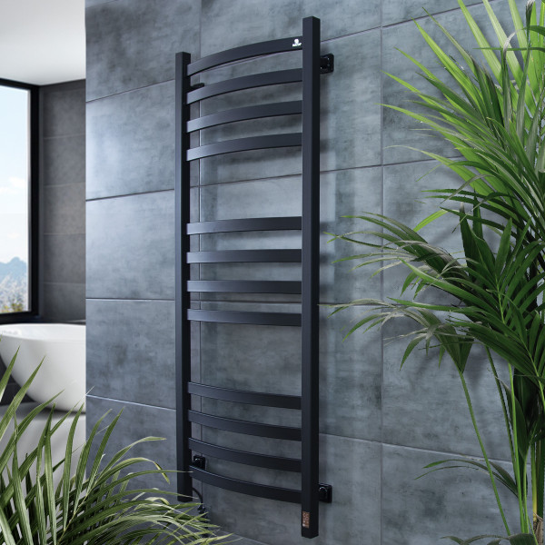 Electric Towel Rail BLACK NAVIN AVALON 480х1200 Sensor left