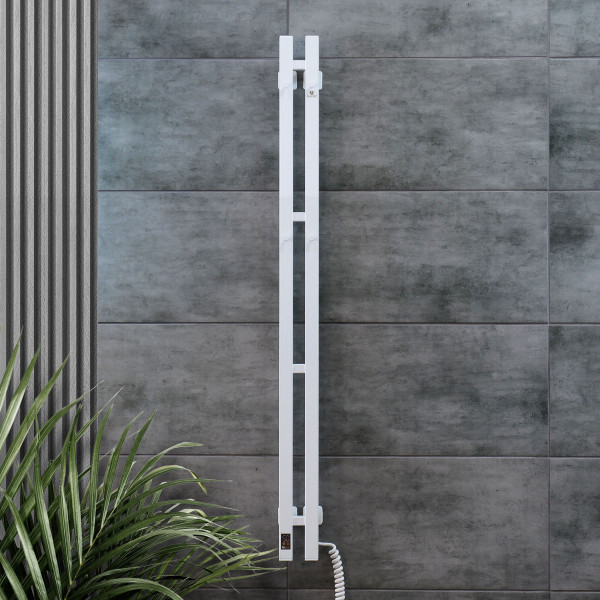 Electric Towel Rail WHITE NAVIN SILOUETTE QUADRO 90х1200 Sensor right