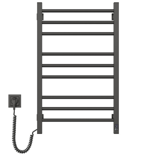 Electric Towel Rail BLACKCLASSIC QUADRO Sensor 500x800 left