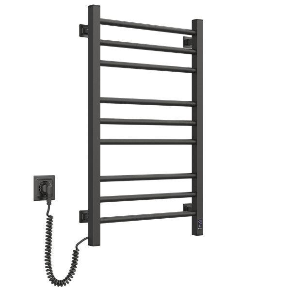 Electric Towel Rail BLACKCLASSIC QUADRO Sensor 500x800 left