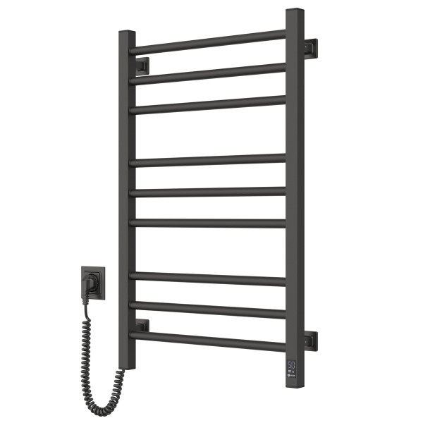 Electric Towel Rail BLACKCLASSIC QUADRO Sensor 500x800 left