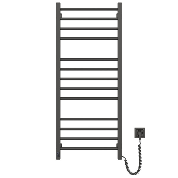 Electric Towel Rail BLACK CLASSIC QUADRO Sensor 500x1200 right