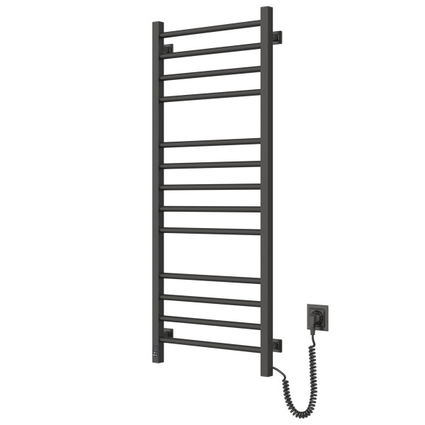 Electric Towel Rail BLACK CLASSIC QUADRO Sensor 500x1200 right