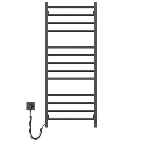 Electric Towel Rail BLACK CLASSIC QUADRO Sensor 500x1200 left