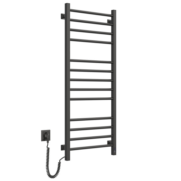 Electric Towel Rail BLACK CLASSIC QUADRO Sensor 500x1200 left