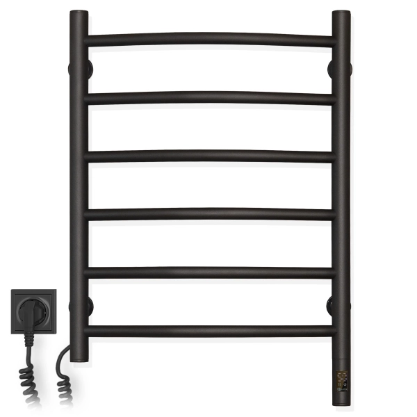 Grzejnik łazienkowy elektryczny Camellia 480х600 Sensor lewy, timer, CZARNY